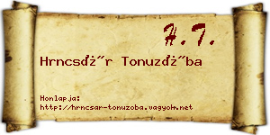 Hrncsár Tonuzóba névjegykártya